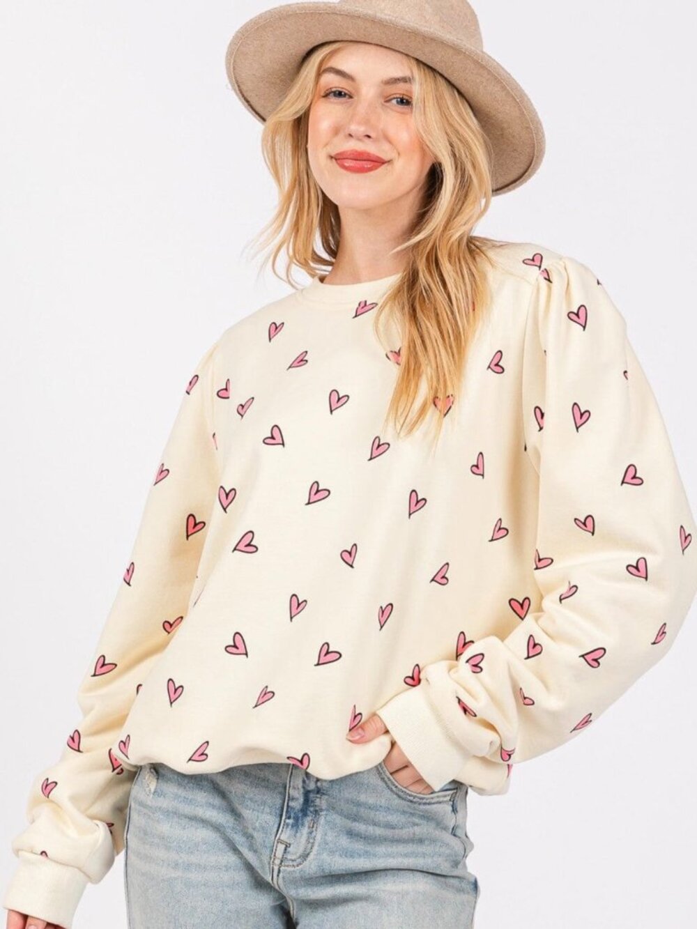 SAGE + FIG HEART SWEATSHIRT